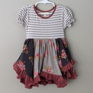 Matilda Jane With Joanna Gaines Where the Heart Is Dress Floral Stripes 2t